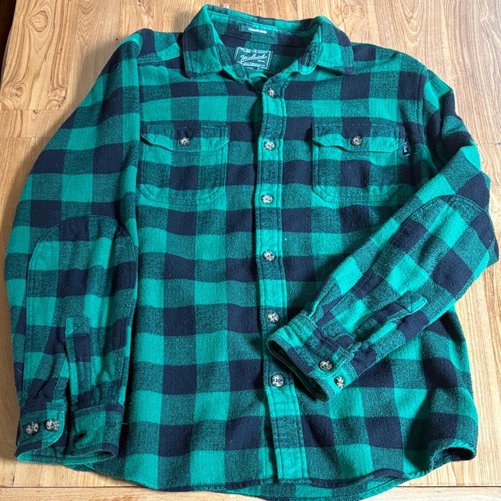 Woolrich Green and Black Checkered Shirt